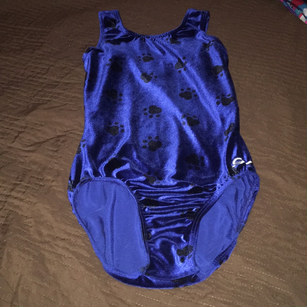 GK leotard adult xsmall dark blue velvet 🐾 prints